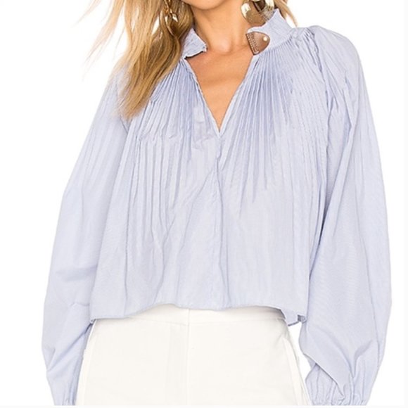Tibi Tops - Tibi Cropped Edwardian Top